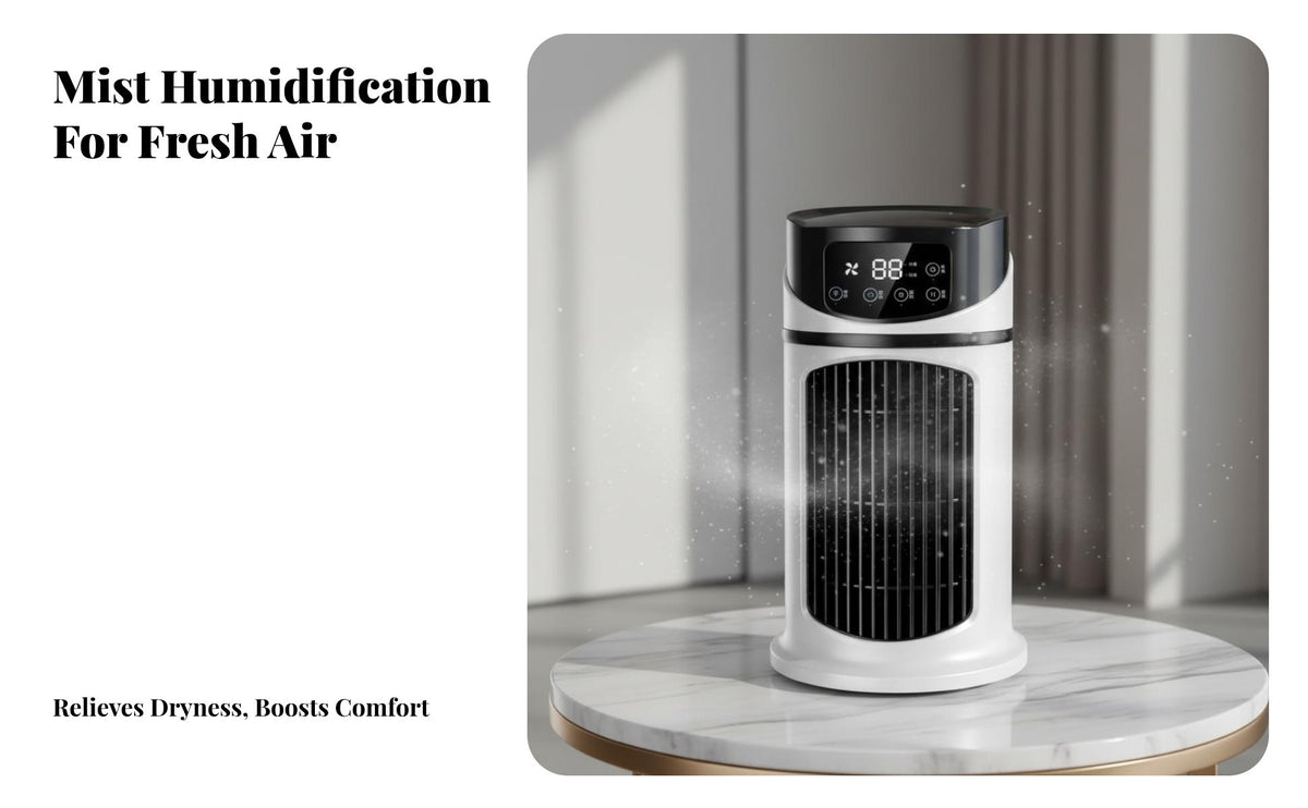 Desktop Misting Fan Multifunctional Quadruple-Function USB Water Cooling Fan Quiet USB Desk Air Chiller for Students, Office Workers, Dorm Room