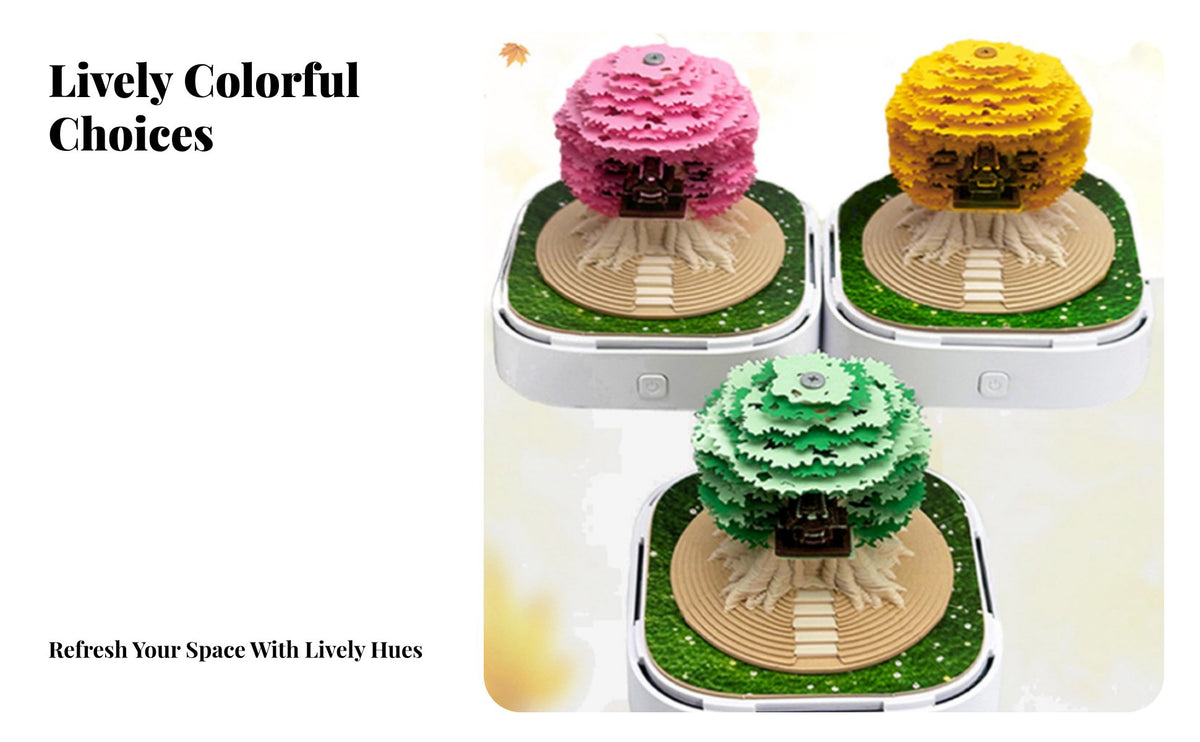 Creative Gift 3D Paper Sculpture Calendar Includes Acrylic Dust Cover Tear-Away Treehouse Notepad Light Up Base for Desk, Study Room