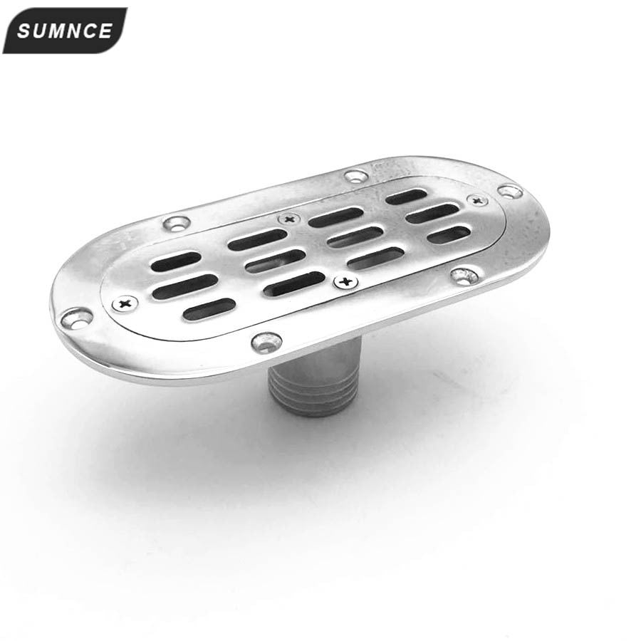 Stainless Steel Marine Drainage Outlet for Boats and Yachts - Oval Floor Drain