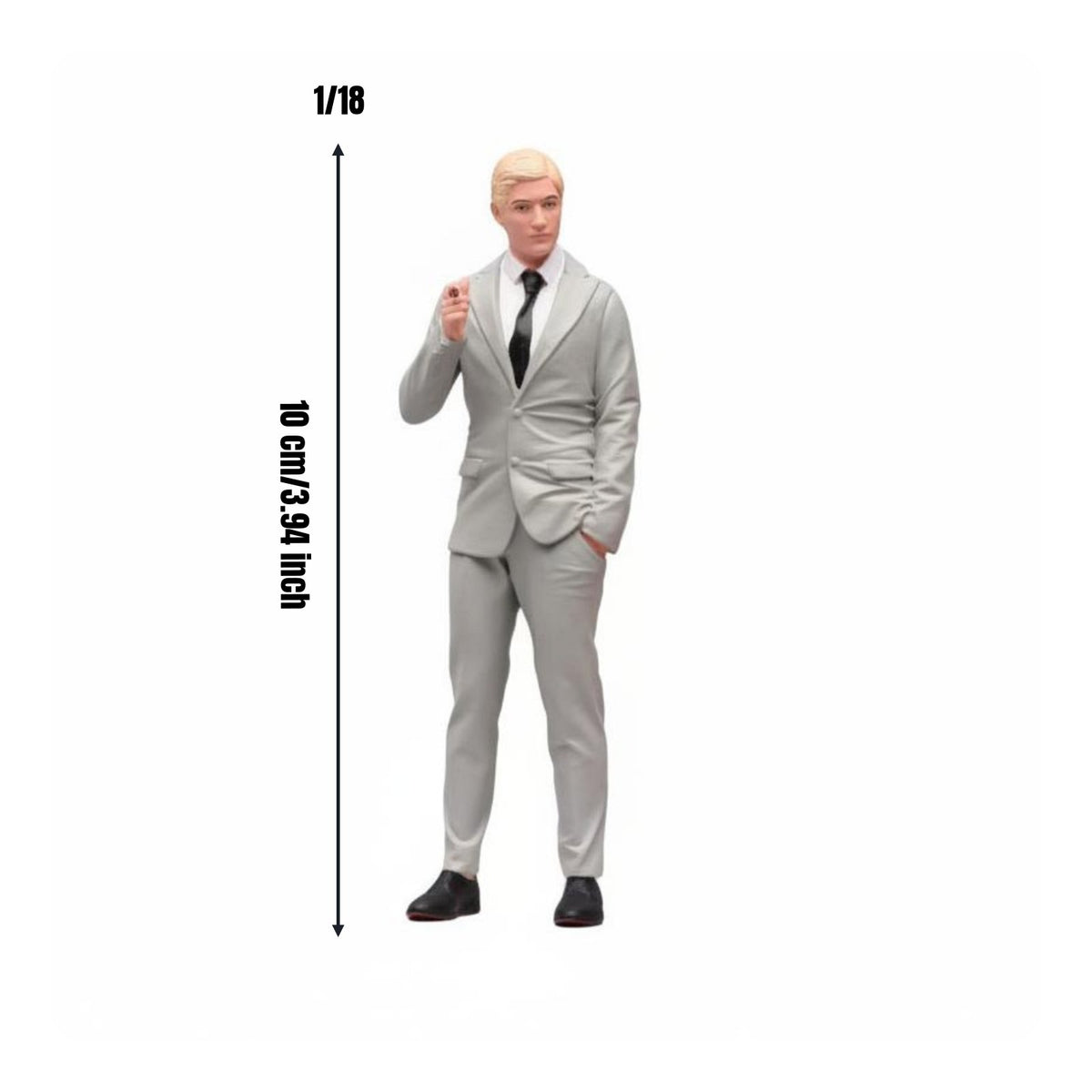 1/18 Scale Leader Figure Gift Vintage Design Character Miniature Modern Mini Man Figurine for Desk, Office, Shelf