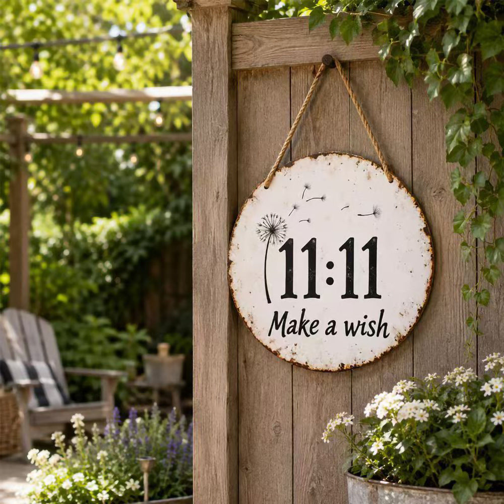 Creative Retro 11:11 Wish Dandelion Iron Art Decoration