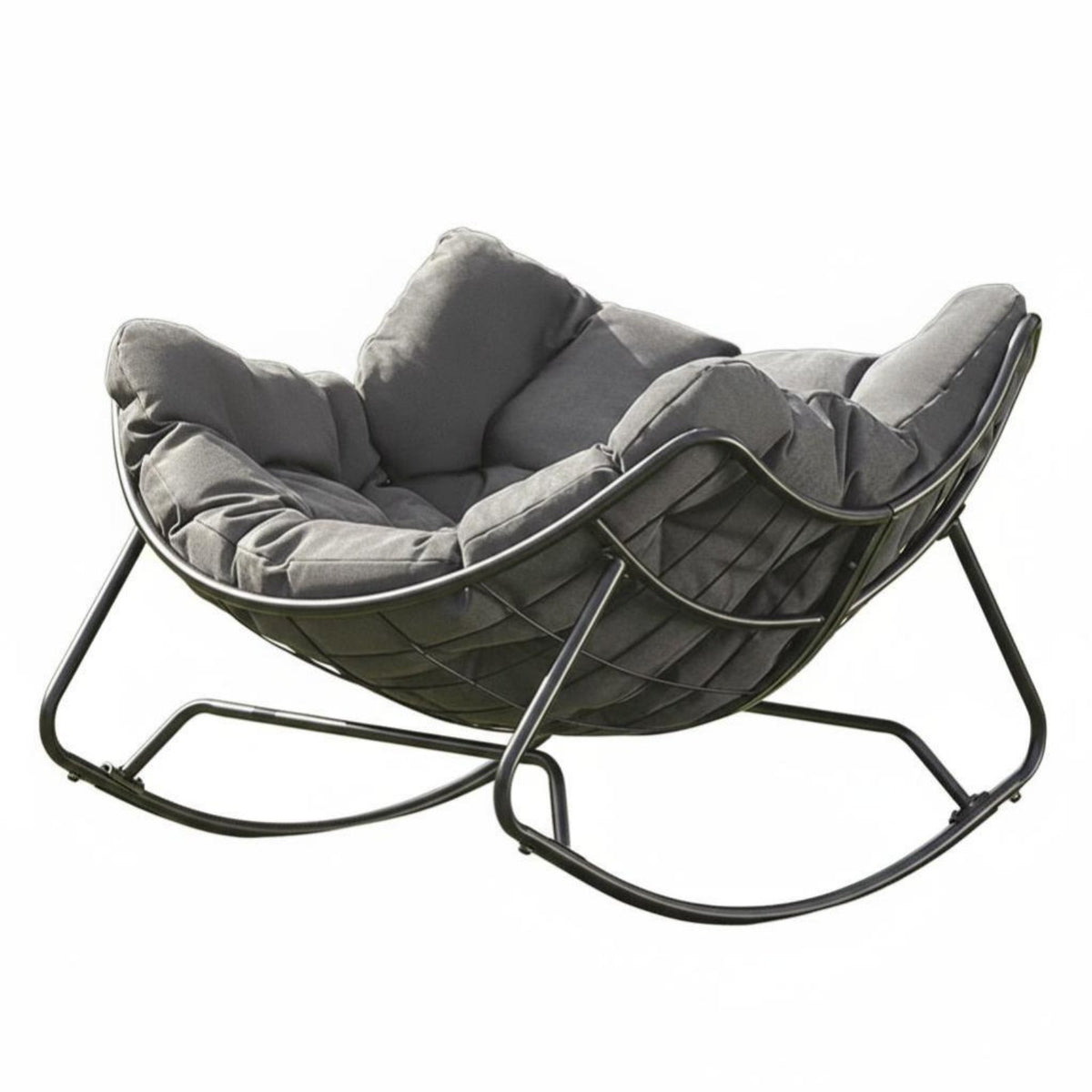 Upholstered Rocking Seat Nordic De-Sign Rocking Chair Light Luxury Aesthetic High Spine Supportrest for Apartment Dwellers
