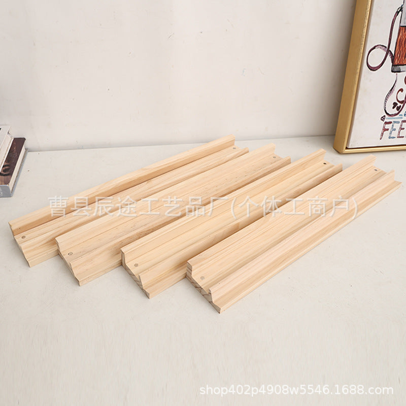 Wooden Mahjong Pusher with Ruler and Domino Tray