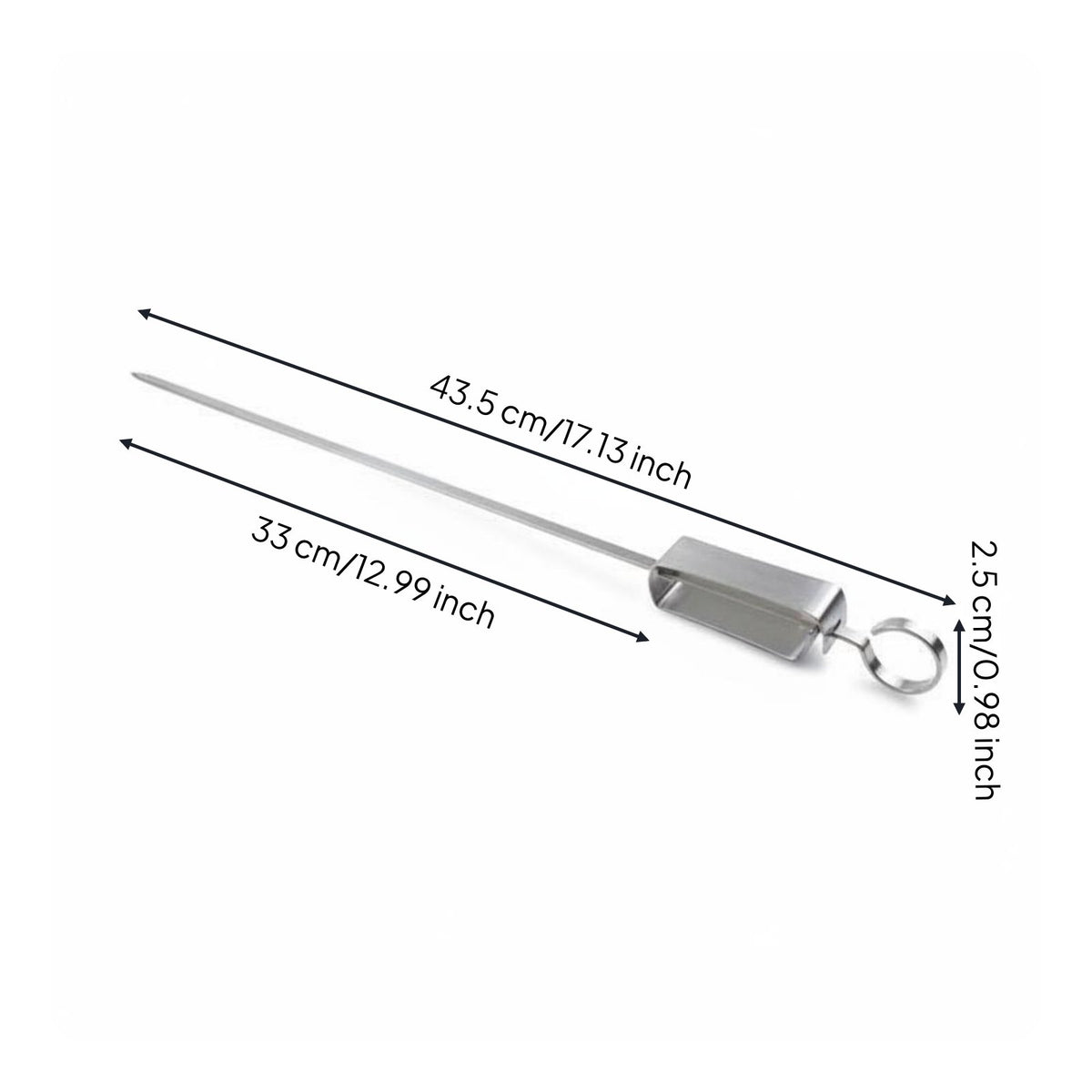 2 Pieces Flat Metal Kabob Skewer Rust Proof Stainless Steel BBQ Skewer
