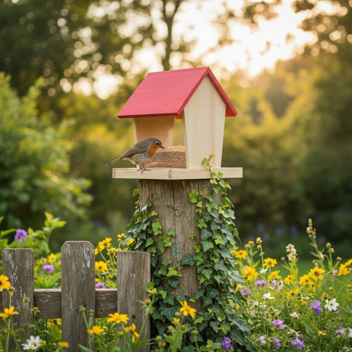Automatic Dispensing Hanging Gazebo Feeder Weather Resistant Bird Feeding Station Weatherproof Seed Dispenser Easy to Fill for Nature Lovers, Gardeners, Homeowners, Outdoor, Outdoors, Yard, Patio