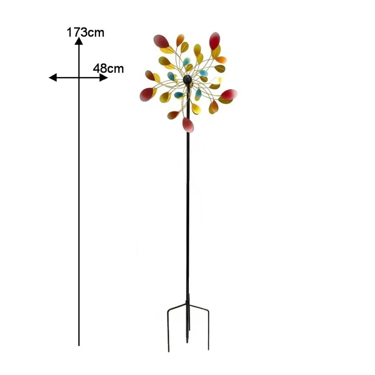 Crystal Leaf Wind Rotator Gradient Color Leaf Wind Sculpture Colorful Metal Pinwheel for Yard, Patio