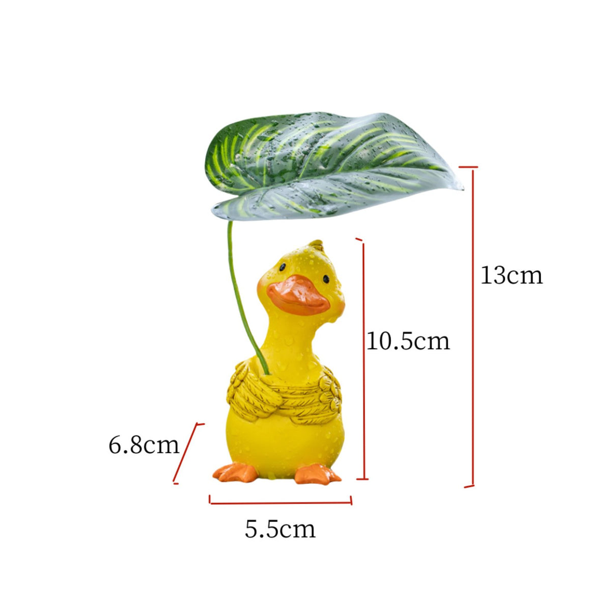 Foliage Umbrella Duck Ornament Orange Beak and Feet Duck Garden Ornament Small