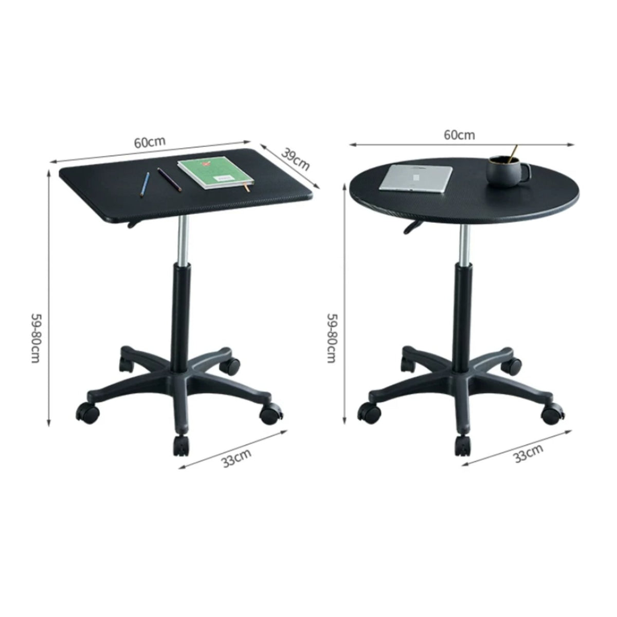 Mobile Overbed Table Multipurpose Height Adjustable Table Easy to Move