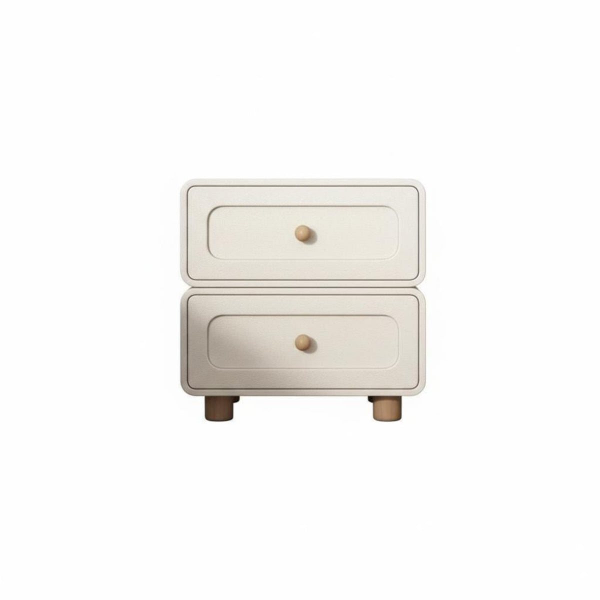 Streamlined Contemporary Design 2-Drawer End Table space-saving Size Nightstand Rounded Corners Storage Cabinet Multi-Purpose for Apartment Dwellers, Homeowners, Bedroom, Small Spaces, Dorm Room, Entryway