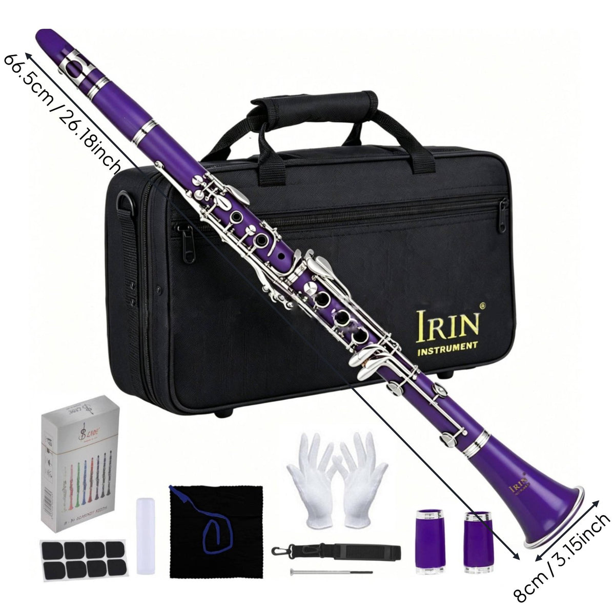 Carrying Case Included B Flat Clarinet Beginners B and B Flat Clarinet Includes Accessories Woodwind Instrument Easy to Tune for Students, Stage Performance, Band, Music Class