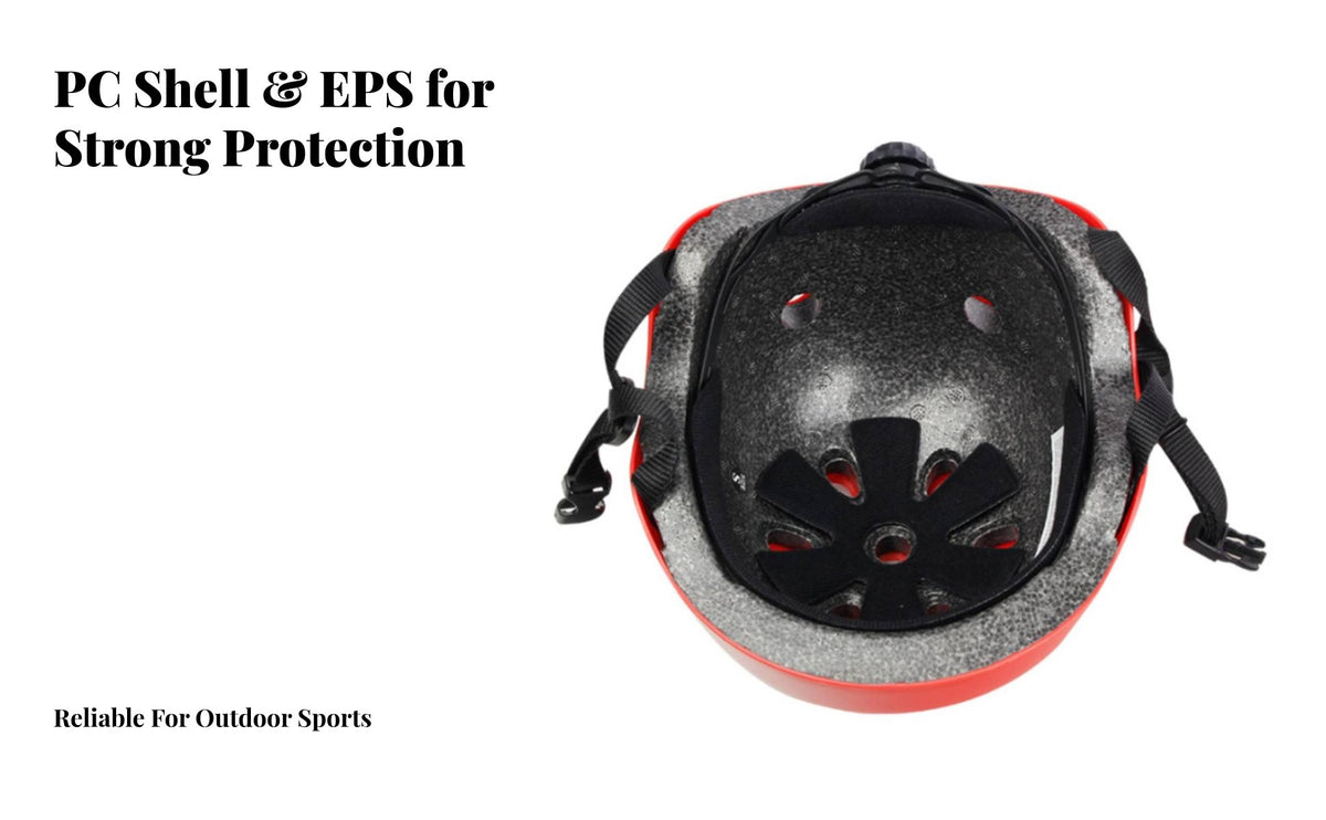 Skateboard Helmet Sturdy PC Shell Roller Skating Helmet Impact Resistant Shielded Headwear for Adults, Cyclists, Skateboarding, Outdoor Sports, BMX