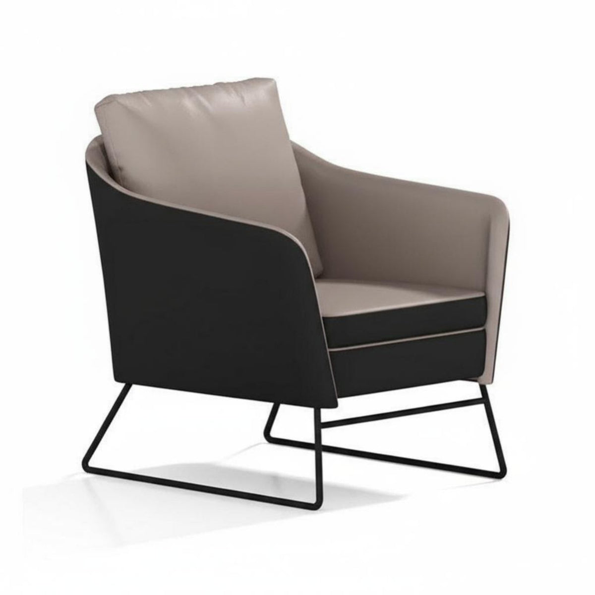 Minimalist Design Curved rear Armchair Modern aesthetic Lounge Chair Sturdy Construction Seating Furniture Soft padding for Business Owners, Interior Designers, Reception Area, Office, Lobby, Study Room