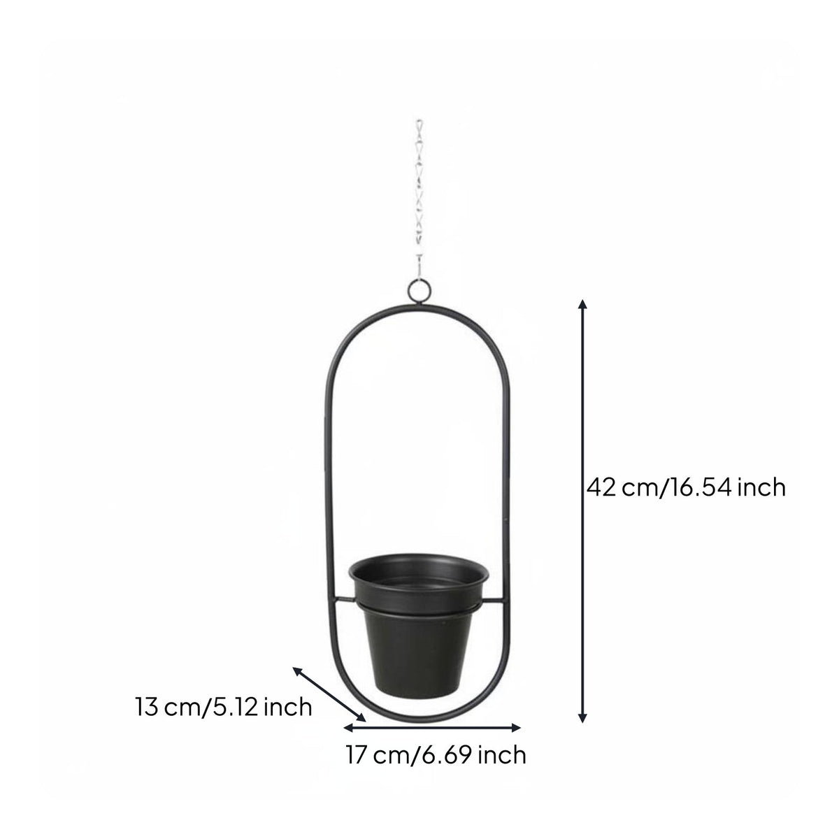 Hanging Flower Pot Nordic Aesthetic Metal Hanging Planter Decorative Iron Frame