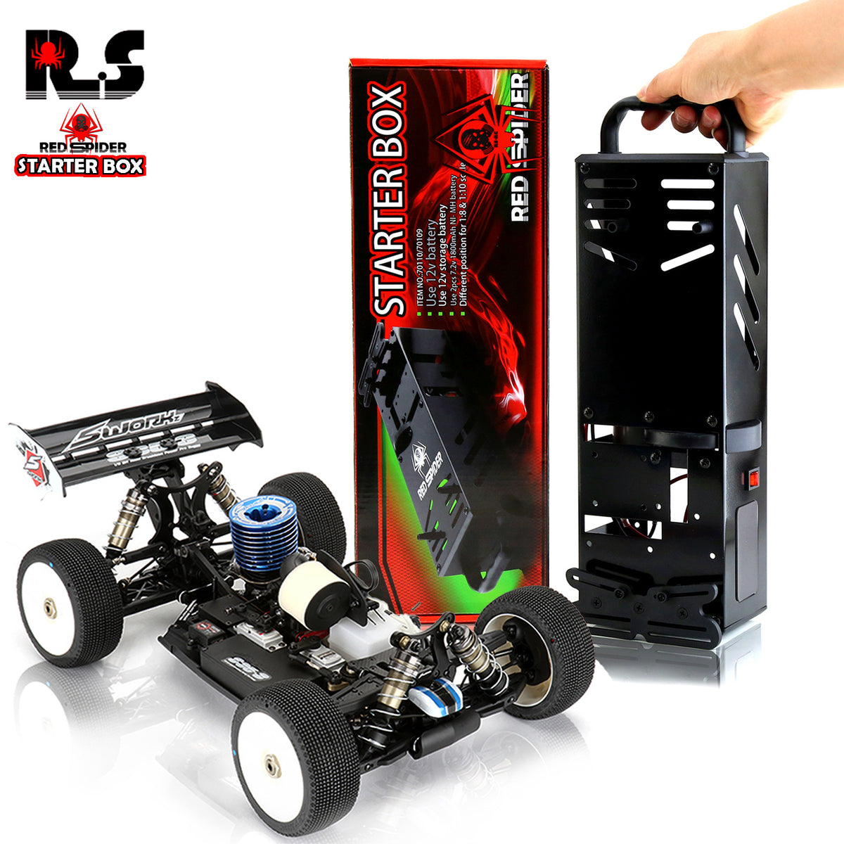 RS Red Spider Model Car Nitro RC Car Starter Box for 1/8 1/10