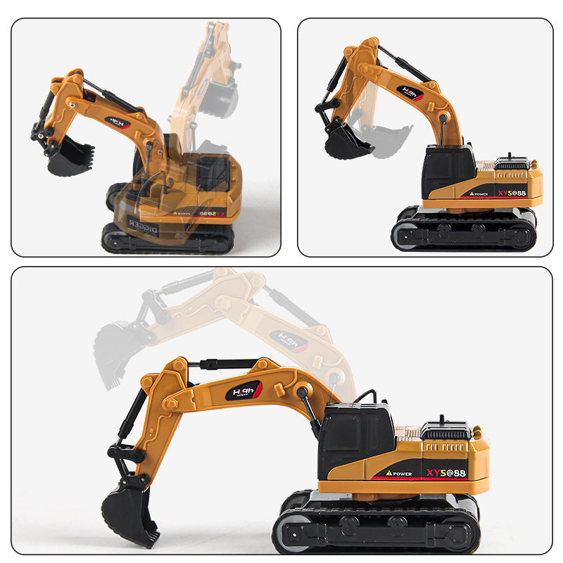 Mini Remote Control Excavator Toy with Bluetooth and Liftable Forklift