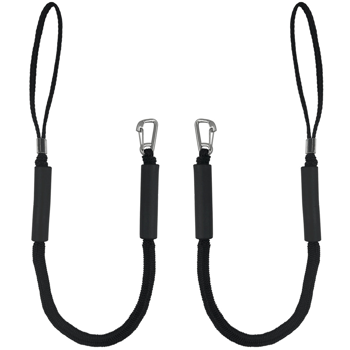 Elastic Dock Line Set with Hooks - Stretch Anchor Rope for Boats with Polyethylene and Latex Foam Buoyancy Tube