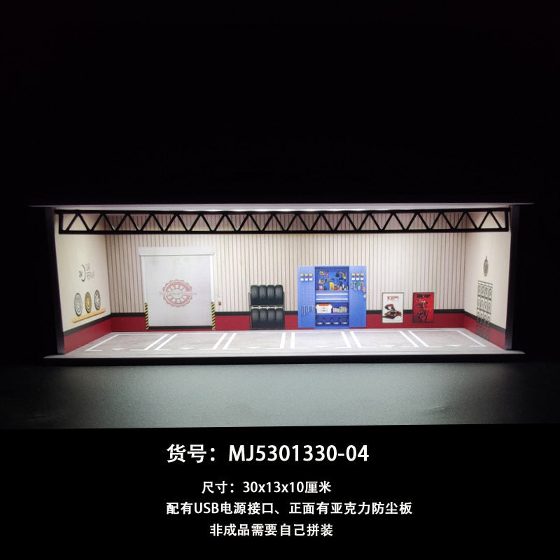 1/64车模收纳盒 小比例场景停车场模型 合金车模收纳盒子