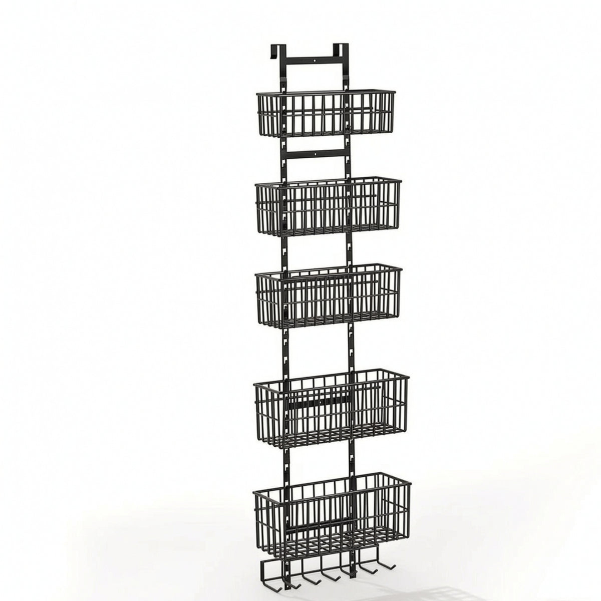 Over the Door Organizer with Hooks Space-Saving Hanging Storage Rack with Baskets Heavy-Duty Back-of-Door Storage Organizer for Pantry