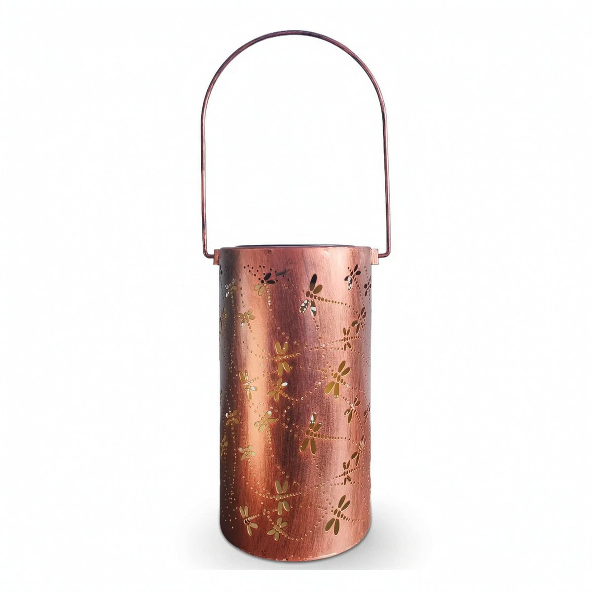 Decorative Solar Lantern with Dragonfly Design Eco-Friendly Dragonfly Solar Light Automatic Metal Lantern High-Efficiency for Garden