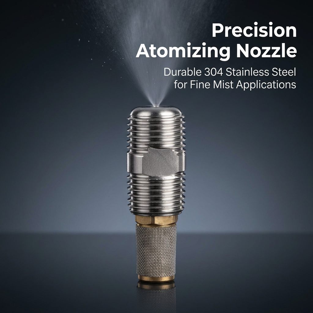 Stainless Steel Mist Nozzle, 1/4 BSPT Mist Nozzle, Fine Misting Nozzle, Rust Resistant Mist Nozzle, Long-Term Use Mist Nozzle