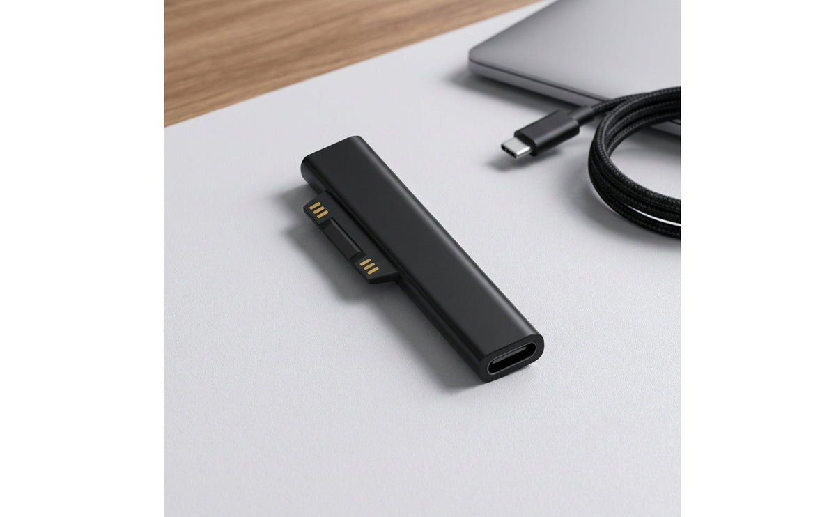 Slim USB-C to Surface Adapter Compact Charging Adapter Portable Charger Safe for Travelers, Travel, Office