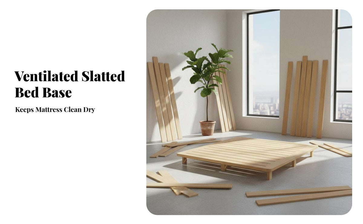 Moistureresistant Slatted Support Frame Prevents Sagging Adjustable Slat Support System long-lasting Construction Bed Base sturdyDuty for Homeowners, Adults, Renters, Home, Apartment