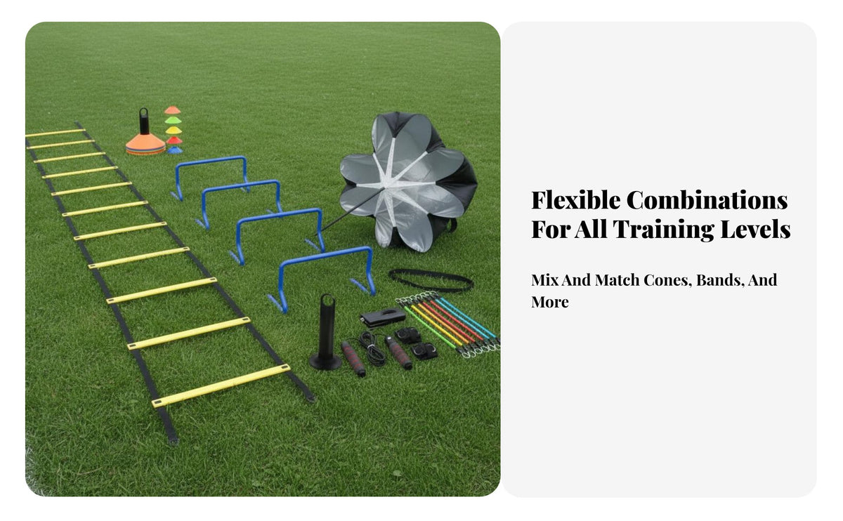 Portable with Carry Bag Soccer Footwork Training Equipment Multi-Functional Soccer Training Equipment Kit Lightweight Agility Ladder and Cone Set Sturdy Material for Athletes, Coaches, Kids, Outdoor, Sports Field, Gym