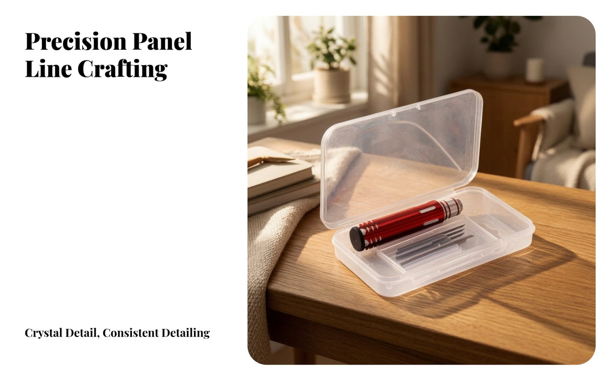 High-Hardness Model Scribing Push Knife | Ridged Non-Slip Handle, Panel Line Scriber with Interchangeable inserts, for Scale Modeling
