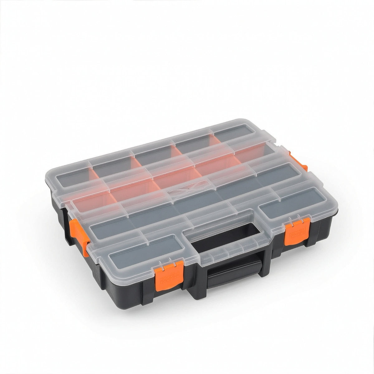 Tool Box with Transparent Lid Compartmented for DIYers