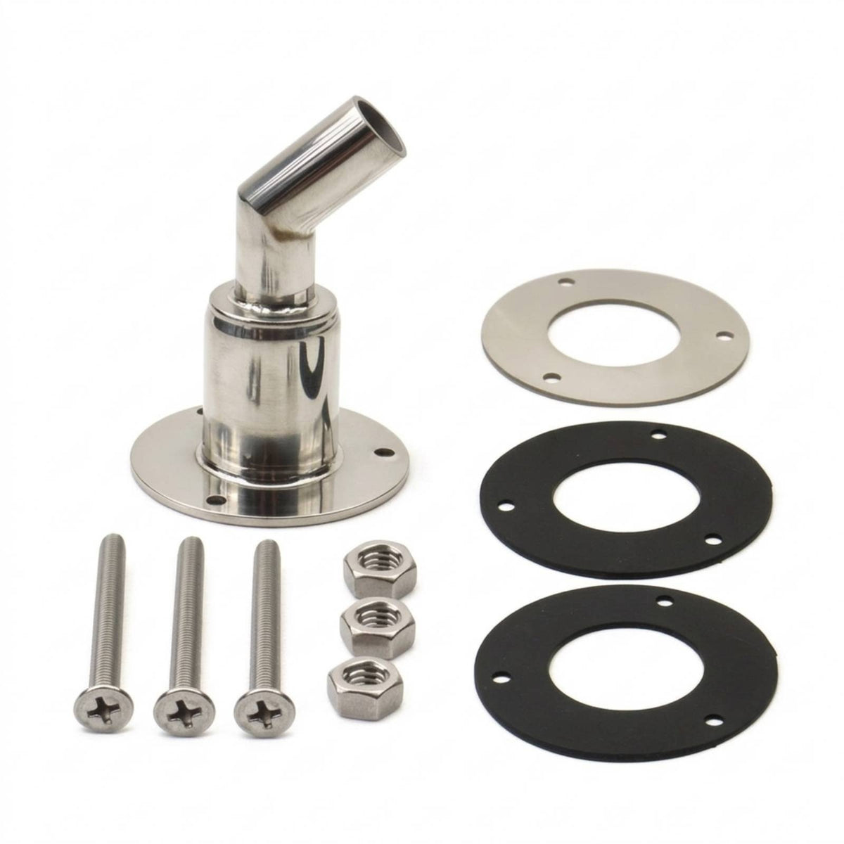 Stainless Steel Exhaust Flange Pipe Fitting Bolt-on Flange Adapter with Screws Long-Lasting Exhaust Connector with Gaskets Easy Installation for Parking Heater
