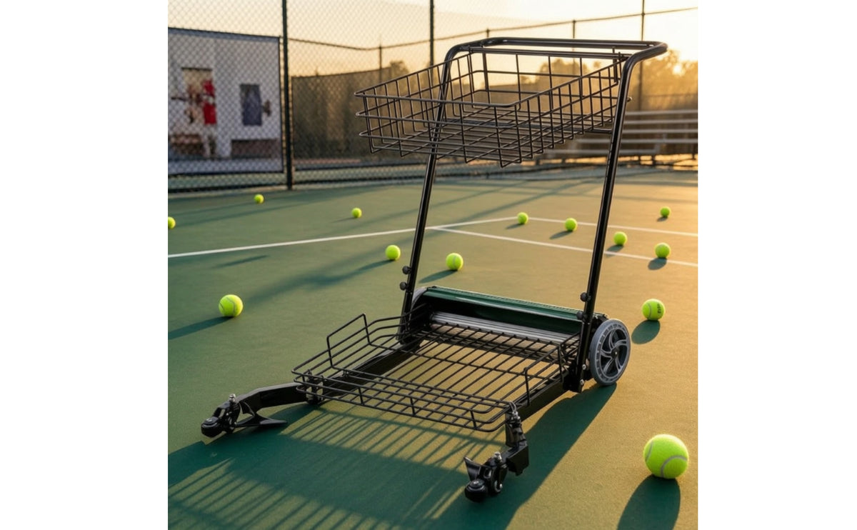 Tennis Ball Pickup Cart High-Capacity Tennis Ball Retriever Heavy-Duty Basket for Coaches, Schools, Coaching