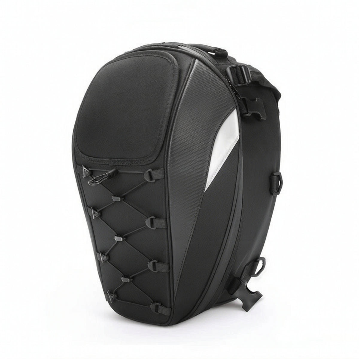 Expandable Motorcycle Tail Bag Hard Shell Motorcycle Rear Seat Bag Large Capacity Backpack Multifunctional for Commuters, Outdoor Riding, Daily Commuting