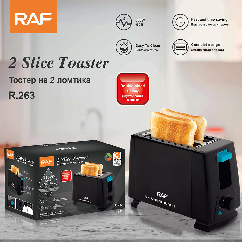 2-Slice Toaster and Sandwich Maker with 650W Power