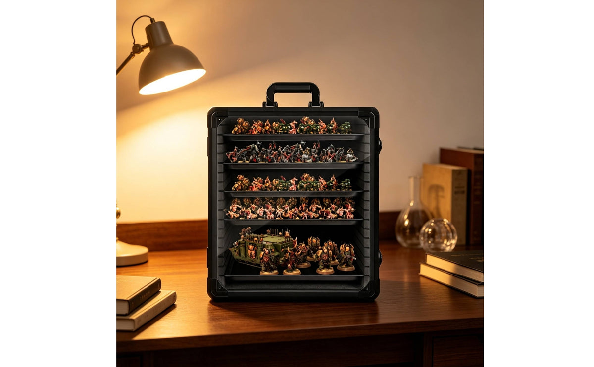 Transparent Miniature Display Case Lockable Portable Display Case Secure Cabinet Heavy-Duty for Collectors