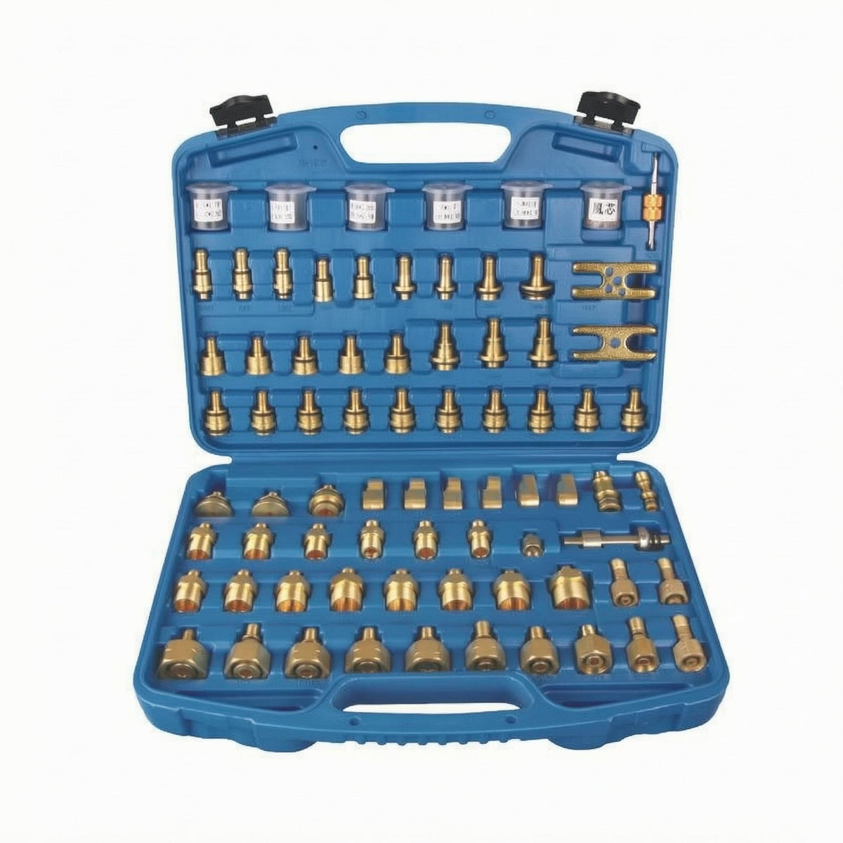 Metal Adapters Air-Conditioning Leak Detection Kit Fittings and Fittings Auto Air Conditioning Leak Detection Kit Hard Carrying Case Fitted Storage Slots for Garage