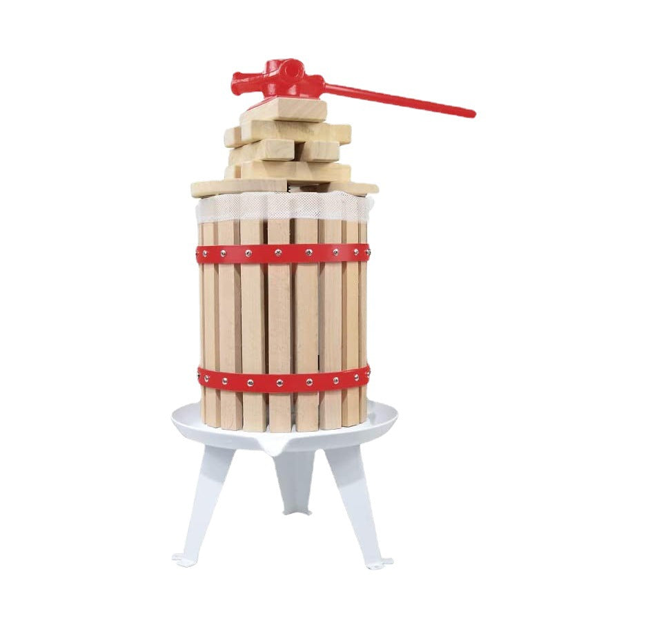 6L Manual Basket Apple Press for Cider and Wine Making, Beech Wood