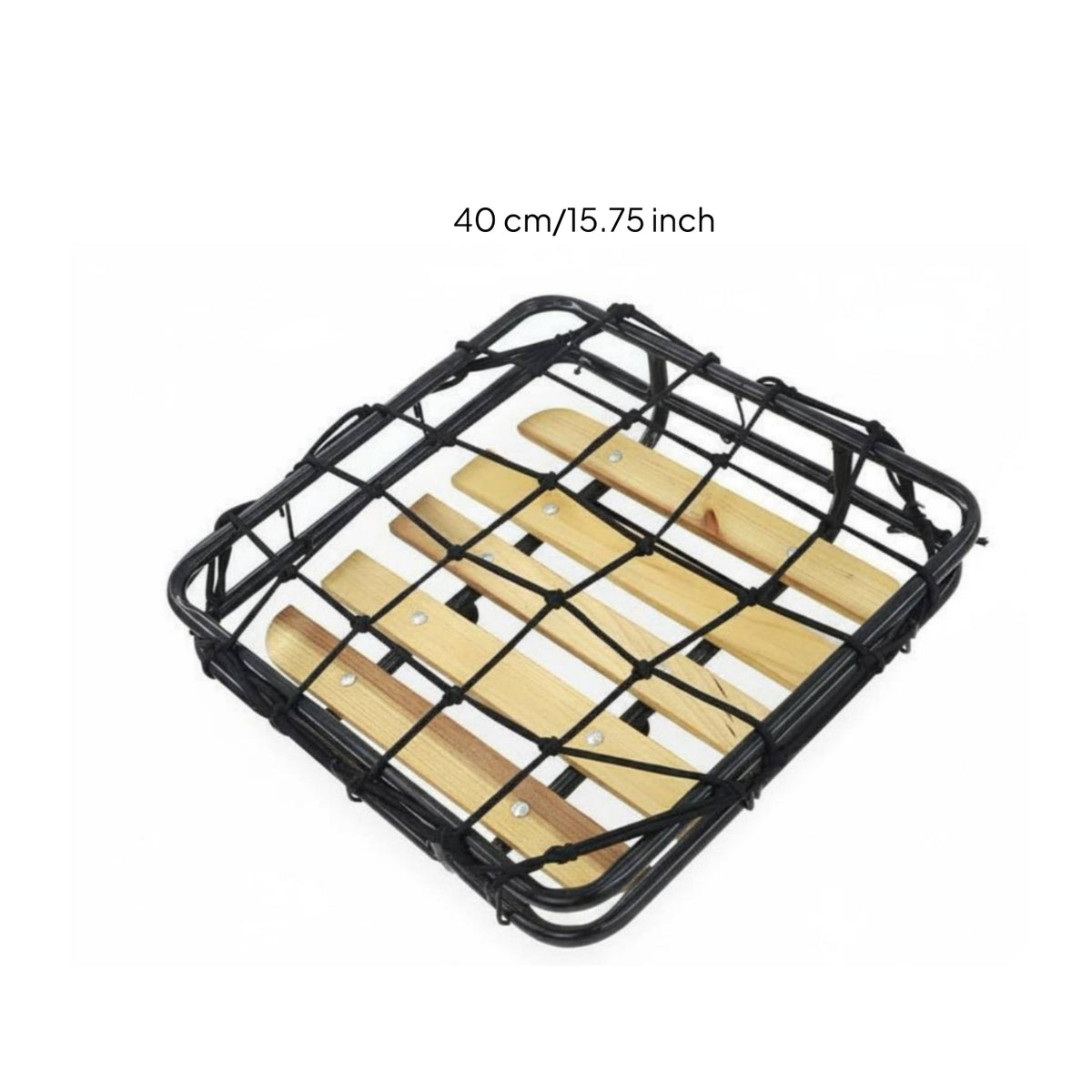 Cycle Front Basket Wooden Base Metal Front Basket Heavy Duty