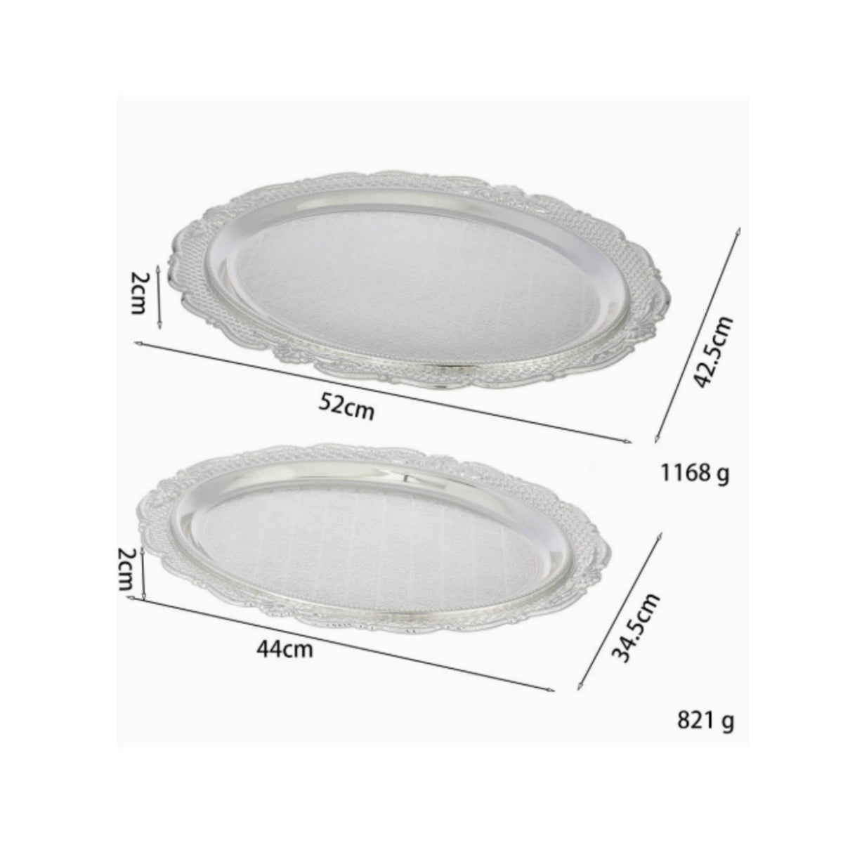 Vintage Silver Tray Reflective Decorative Tray for Serving