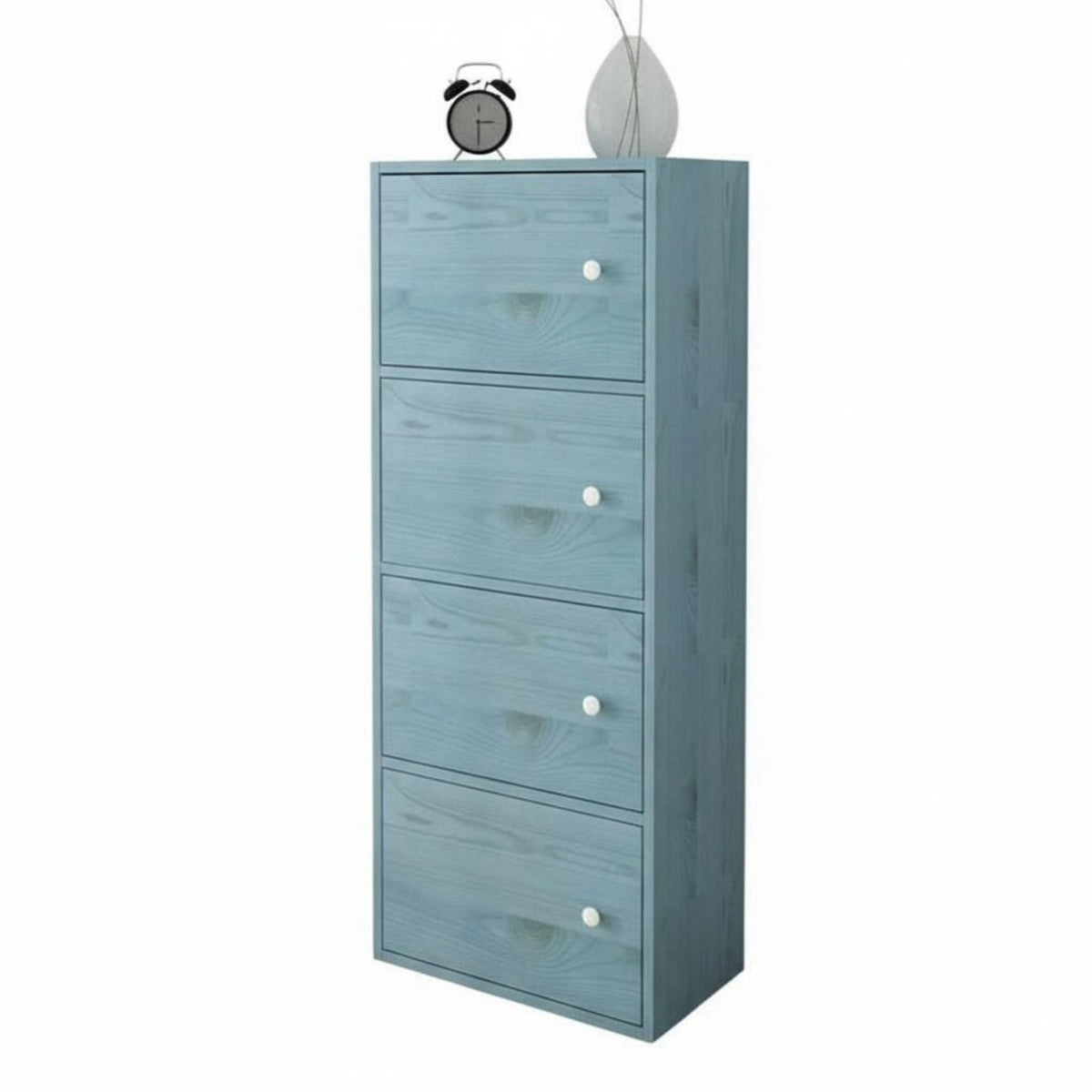 Multi-Tier Compartment Unit Simple Assembly Bookshelf with Doors Large Capacity