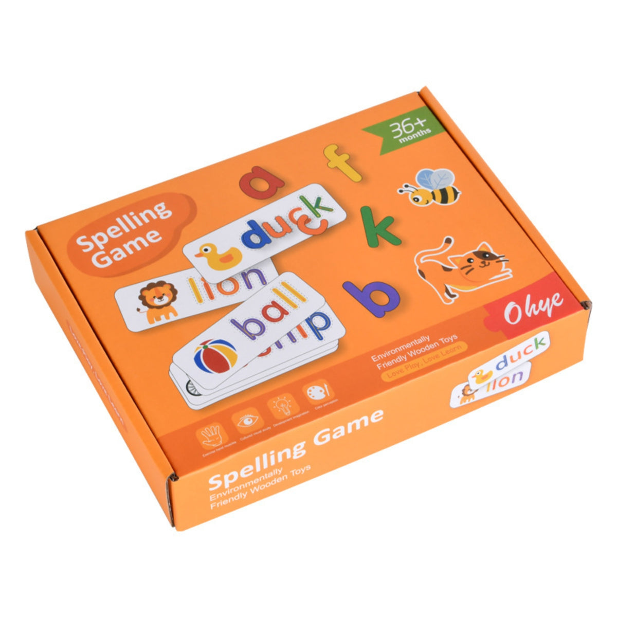 Lowercase Wooden Spelling Game Colorful Alphabet Matching Game Hands-on Letter Puzzle Set Word Recognition for Early Learners, Children