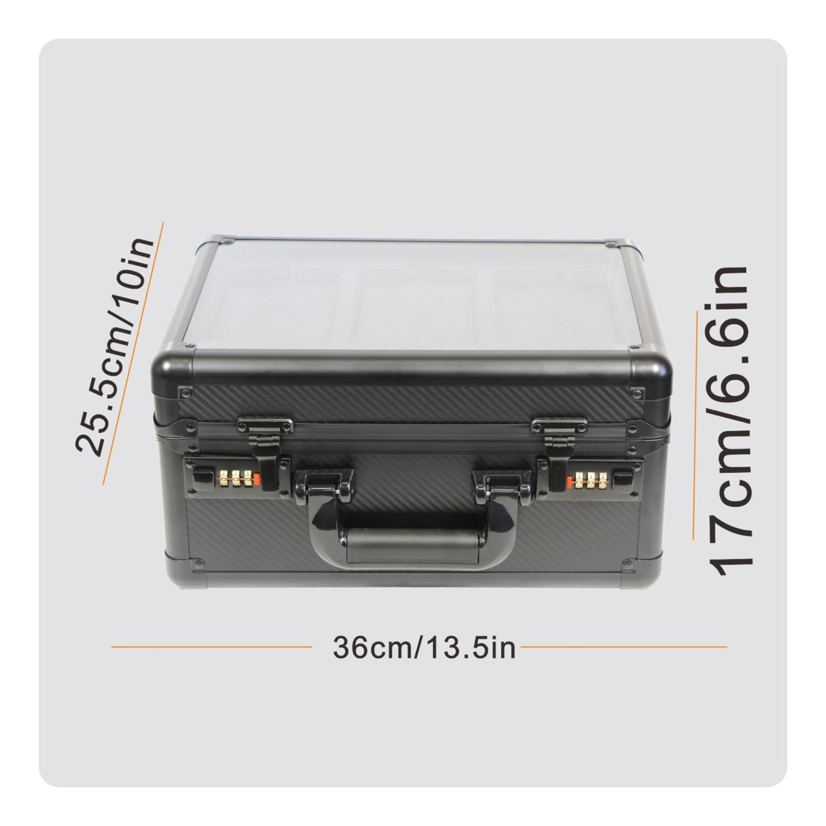 Double Layer PSA BGS Card Storage Box Transparent Lid Graded Card Carrying Case Carbon Fiber Pattern Shockproof for Collectors