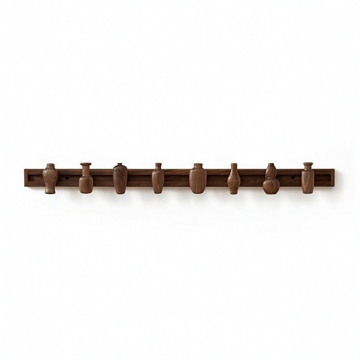 Coat Hanger with Sliding Hooks Easy to Install Wooden Hook Rail Stylish Wall-Attached Coat Rack for Entryway
