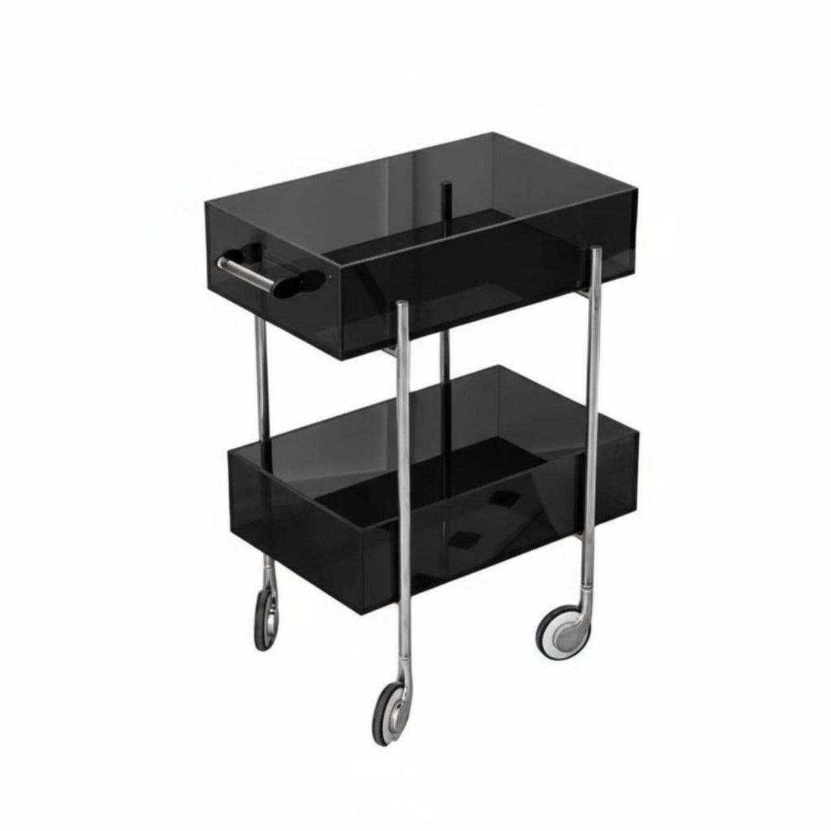 2-Tier Rolling Utility Trolley Light Luxury Design 2-Tier Utility Utility