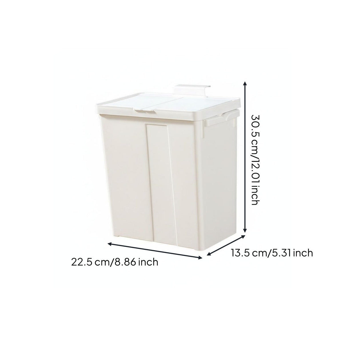Double Compartment Sorting Bin Dry Wet Separation Household Storage Wall-Mounted