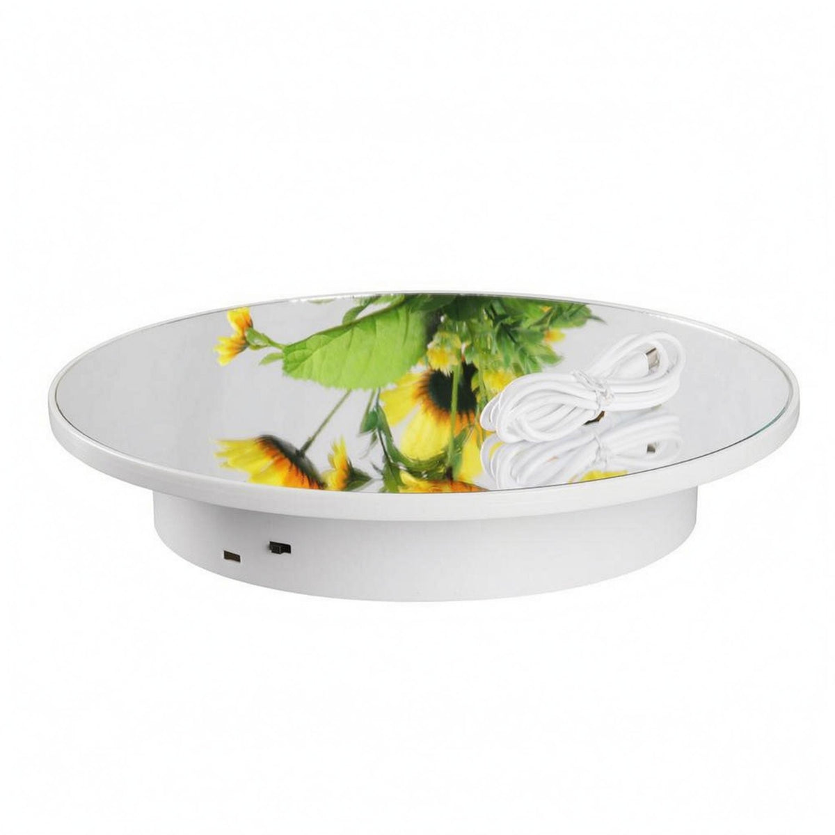 Electric Rotating Display Stand USB Powered Product Photography Turntable Silvery Finish 360 Degree Photo Turntable for Photographers, Video Filming