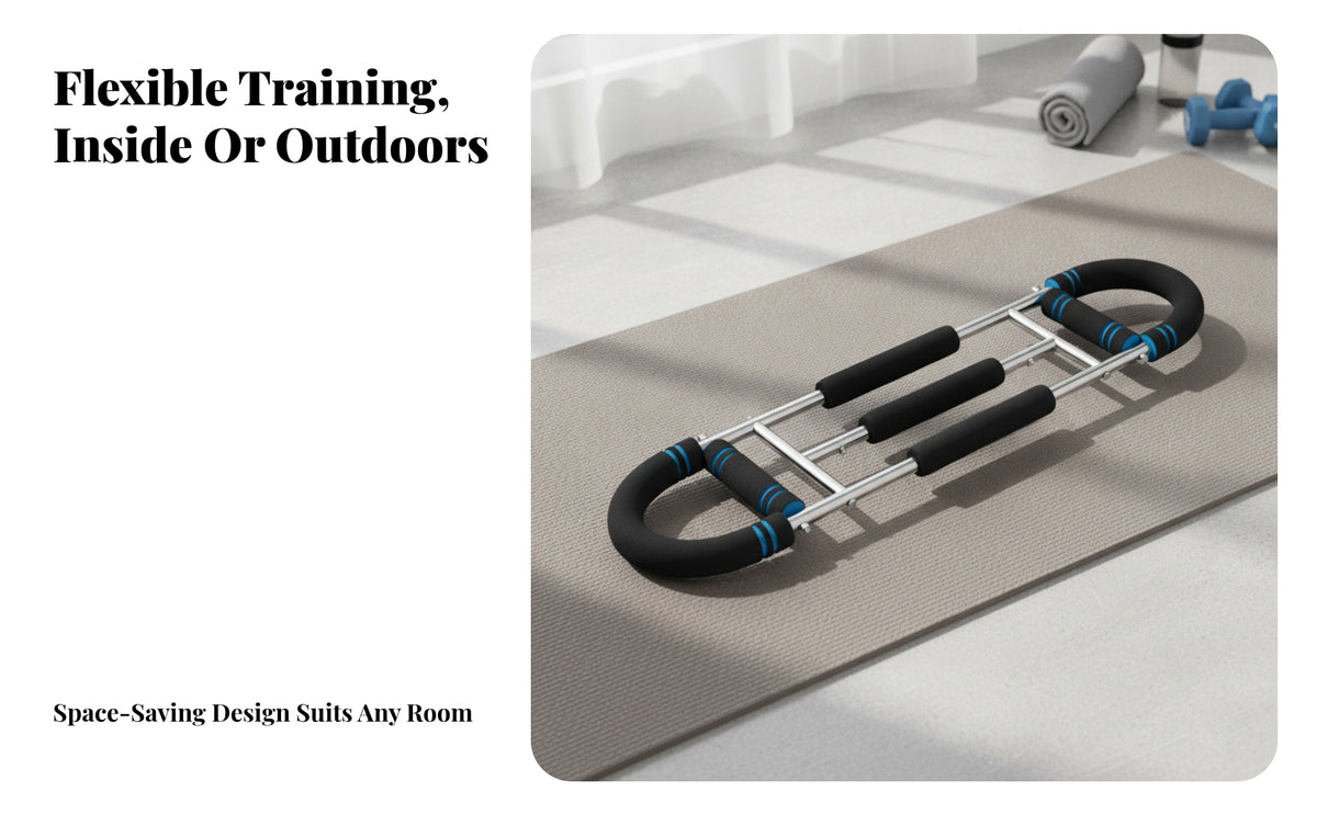 Non-Slip Curved Arm Exerciser | Three Central Grip Positions Metal Frame, for Home Gym