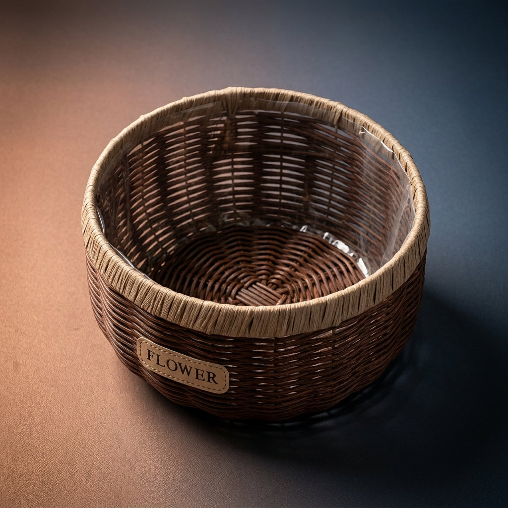Home Decoration Faux Rattan Plant Pots for Indoor Plants, Woven Flower Pots and Storage Basket, Stackable Laundry Storage, Plant Basket
