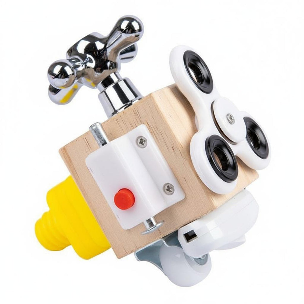 Improves Hand-Eye Coordination Educational Learning Toy Learn Through Play Fine Movement Skills Toy Multi-Functional Design Wooden Busy Block for Toddlers, Preschoolers