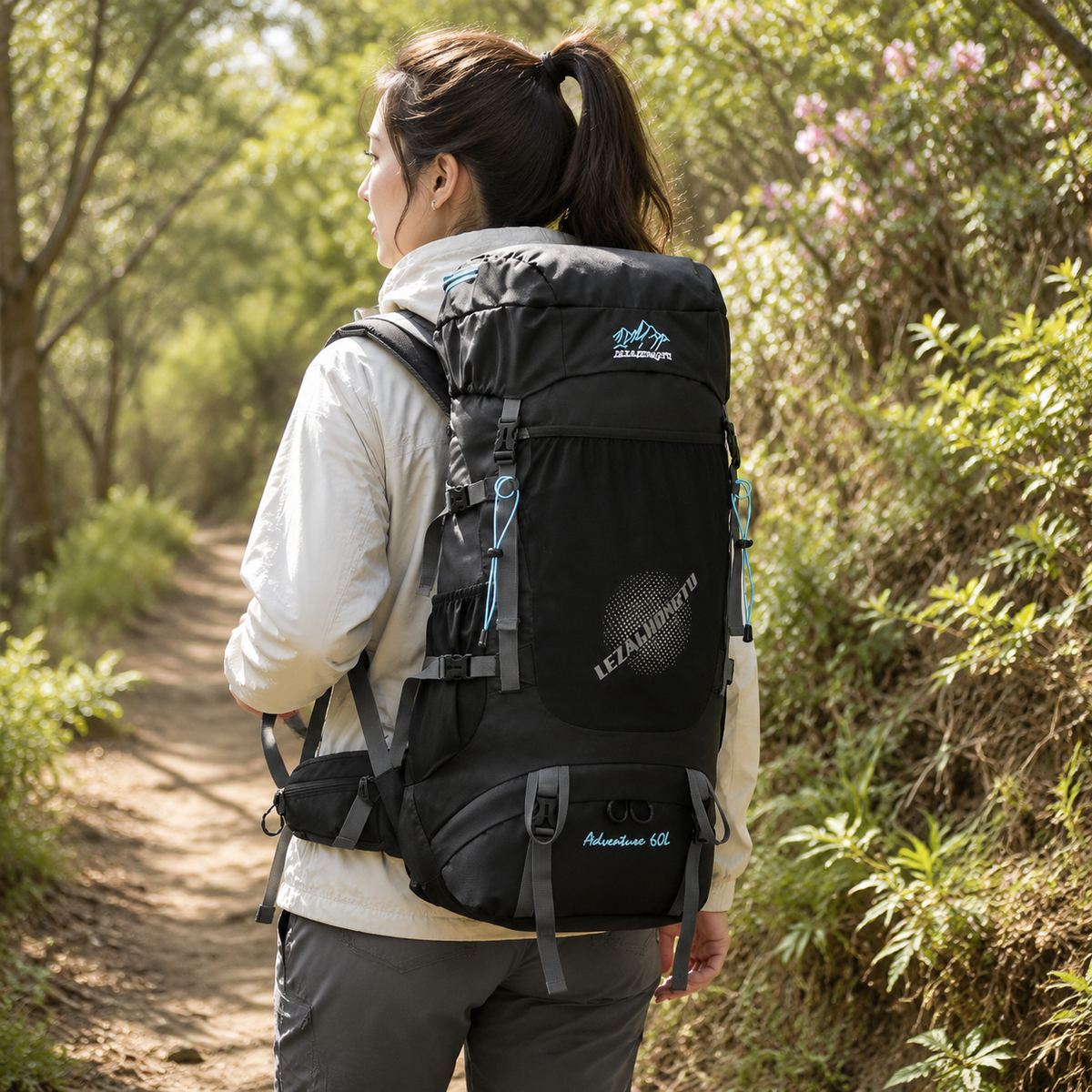 60L Hiking Backpack Water Resistant Rucksack for Multi-Day Hikes Camping