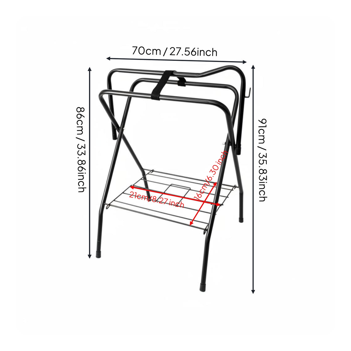 Folding Saddle Rack Easy to Keep Portable Tack Rack Sturdy for Equestrians